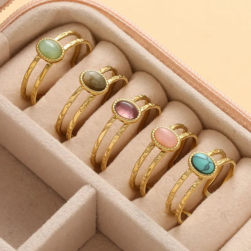 Birthstone & Gold Style Adjustable Rings