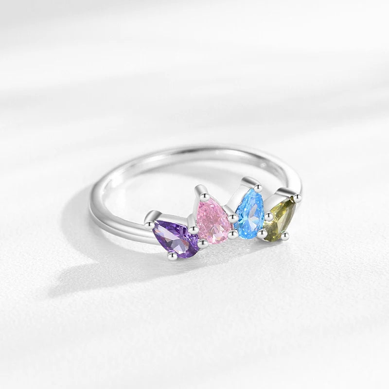 Multicolour Gemstone Style Sterling Silver Ring